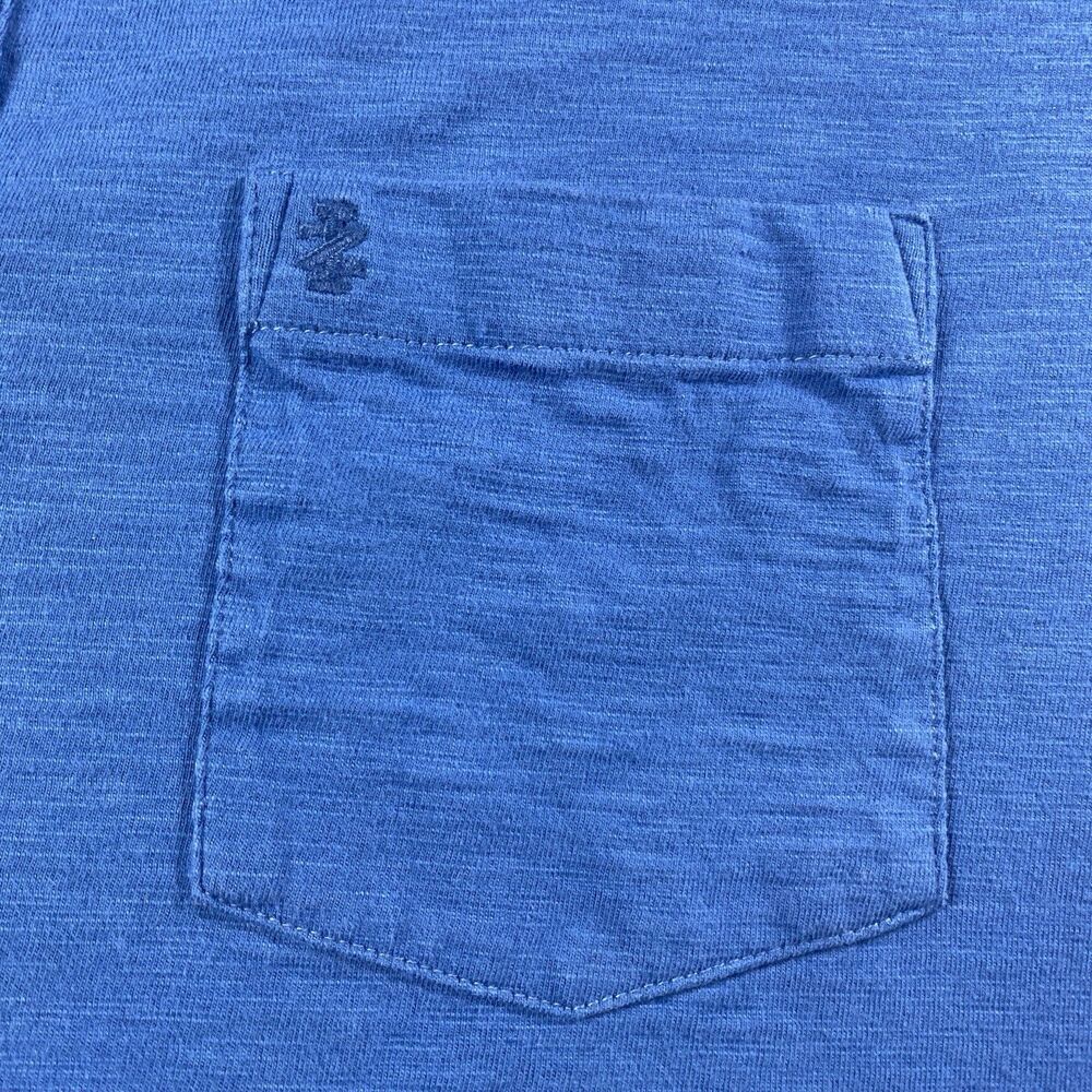 Izod Polo Shirt Men's M Blue Pocket Short Sleeve Cotton Solid Top - Picture 3 of 4